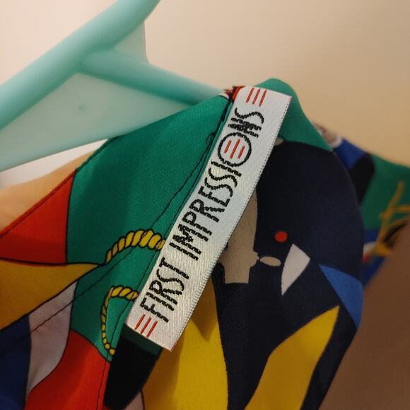 First Impressions Size Medium M Polyester Vintage Retro Vibrant Top Anchor - Picture 6 of 8